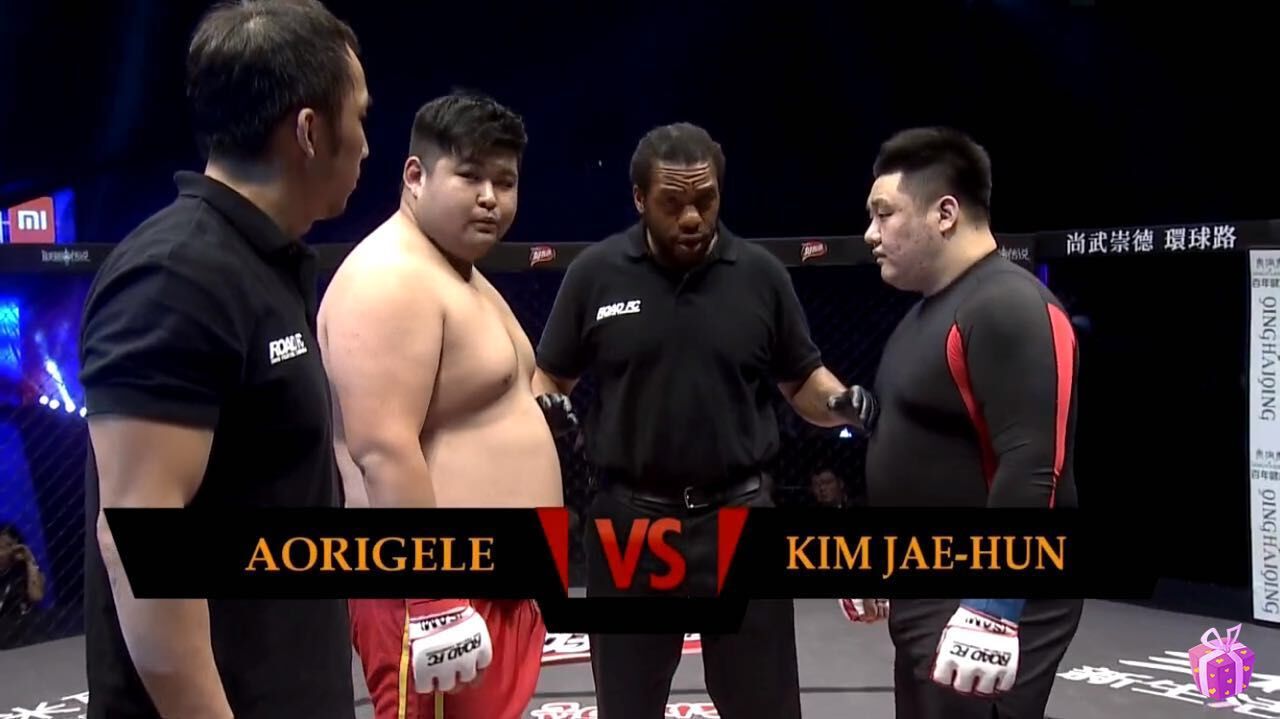 近日，中国20岁格斗小将敖日格乐，比赛中暴揍曾参加日本黑社会组织“山口组”的韩国选手金在勋，24秒KO后仍旧击打对手甚至裁判都拦不住。