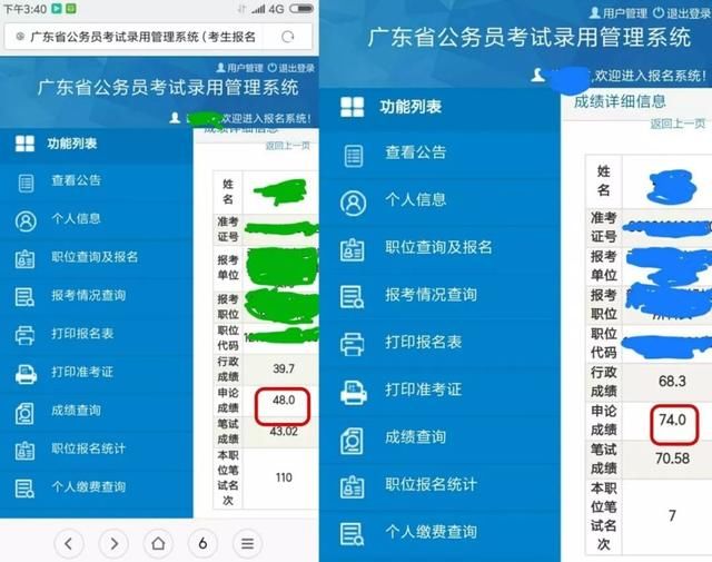 2018年广东省考成绩申论最高分80分三人进面