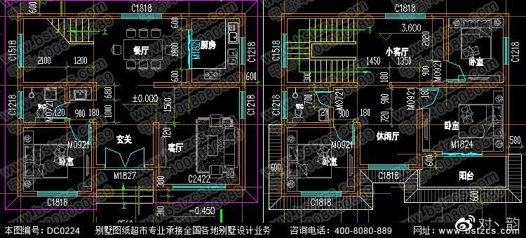 10米8米农村二层小别墅设计效果图