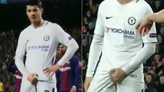 莫拉塔摸下体挑衅巴萨球迷 下一轮让丁丁收拾你们?