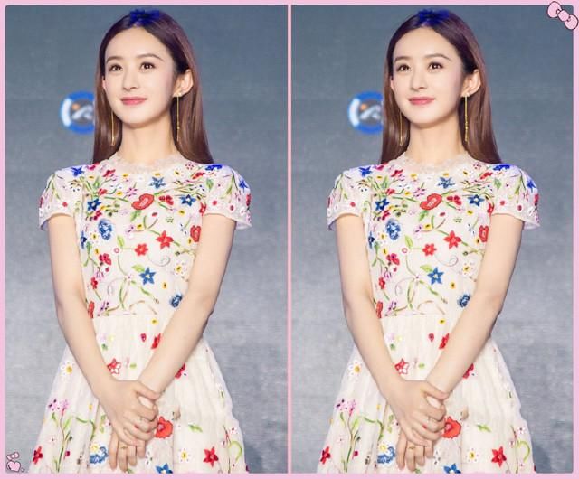 赵丽颖和韩国女星李英爱撞衫,网友:高级脸和天