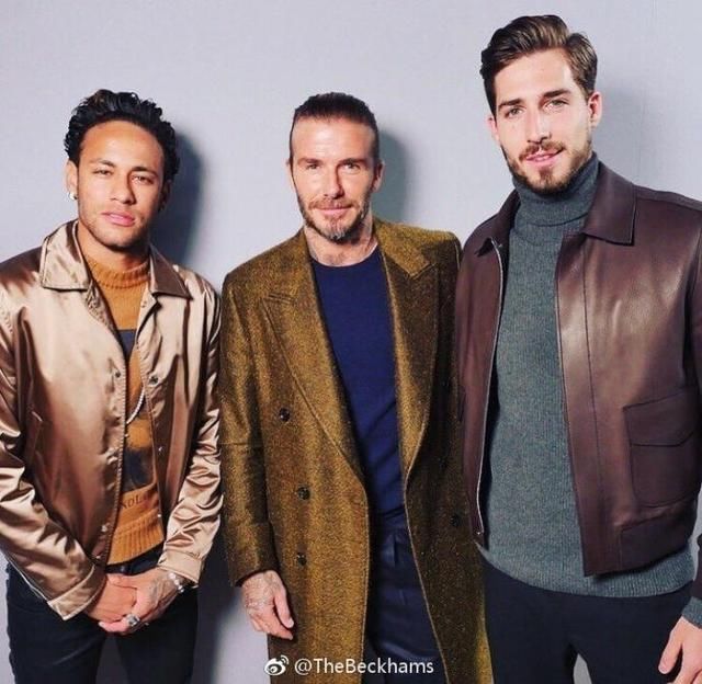 贝克汉姆看秀颜值被吊打,内马尔更惨发际线上