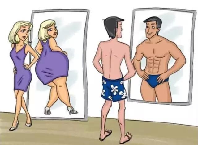 男vs女照镜子时的自我感觉