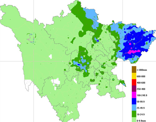 5月2日08时~3日08时全省雨量分布图