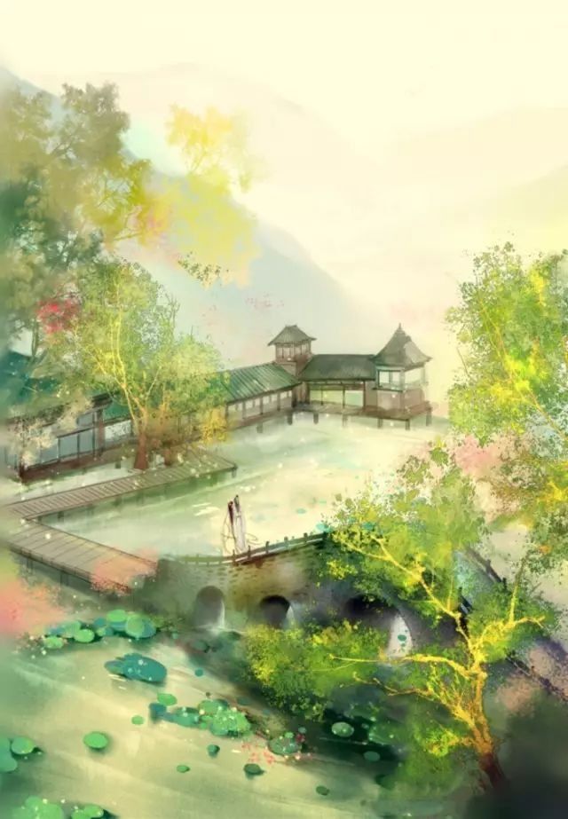 45张唯美古风插画风景壁纸