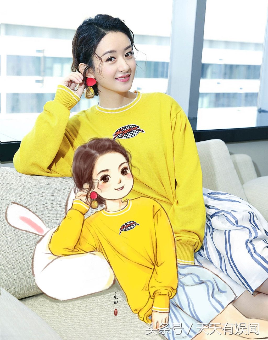 赵丽颖动漫图来袭,铁粉画师精心力作,款款精品