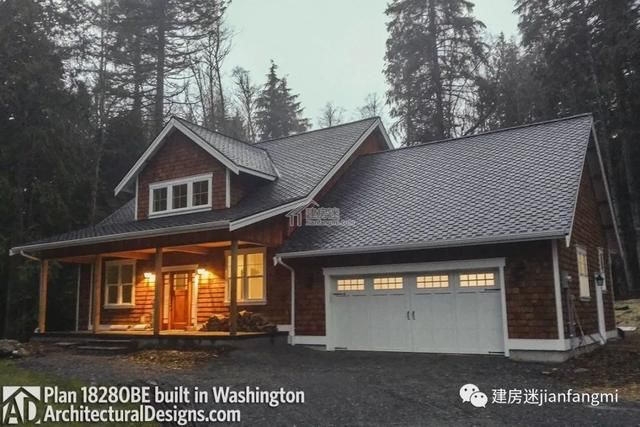 建房图纸新农村自建房美式风格13米X13米两层