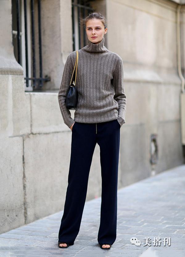 秋季最强CP针织衫搭配阔腿裤,时髦优雅样样俱