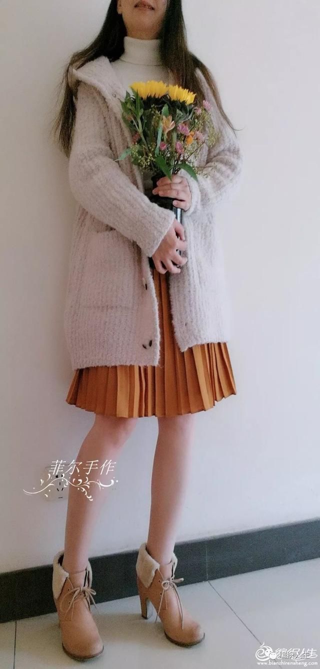 女士毛衣丨教你织一款慵懒风圈圈线棒针连帽开