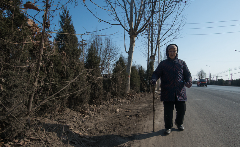 看老太太这么大年龄,腿脚又不方便,作者询问为什么家里人不陪着去,谁