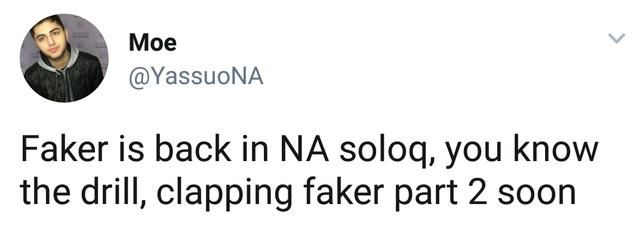 Faker重返美服,北美第一亚索下战书要再次吊打