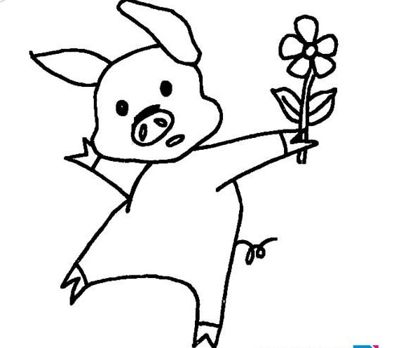 卡通小猪简笔画图片简单又可爱,让我们一起来