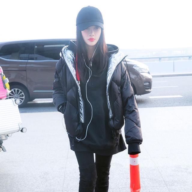 棉袄千万别搭打底裤了,看看热巴、李小璐这样