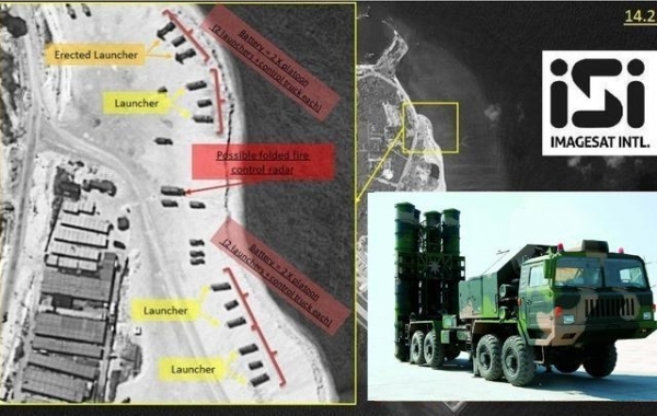 据美国福克斯新闻2月16日报道，该电视台最近独家获得了一些中国南海岛礁的民用卫星图像。其中，在永兴岛上有类似红旗-9防空系统的载具。