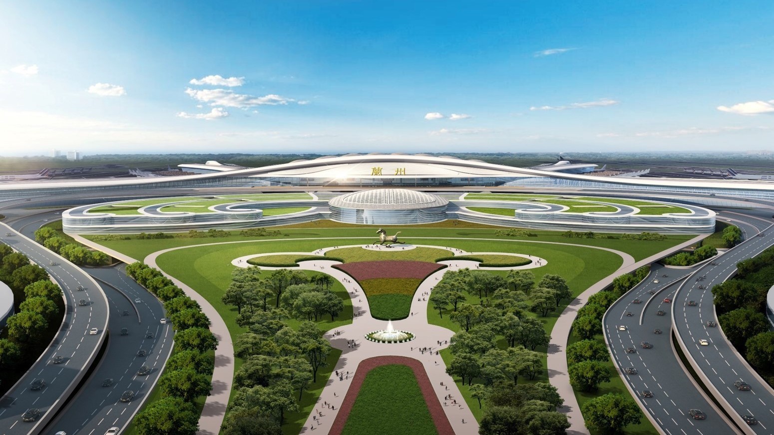 钢结构屋盖桁架首吊圆满成功 兰州中川国际机场建设驶入“快车道” 钢结构屋盖桁架首吊圆满成功 兰州中川国际机场建设驶入“快车道”