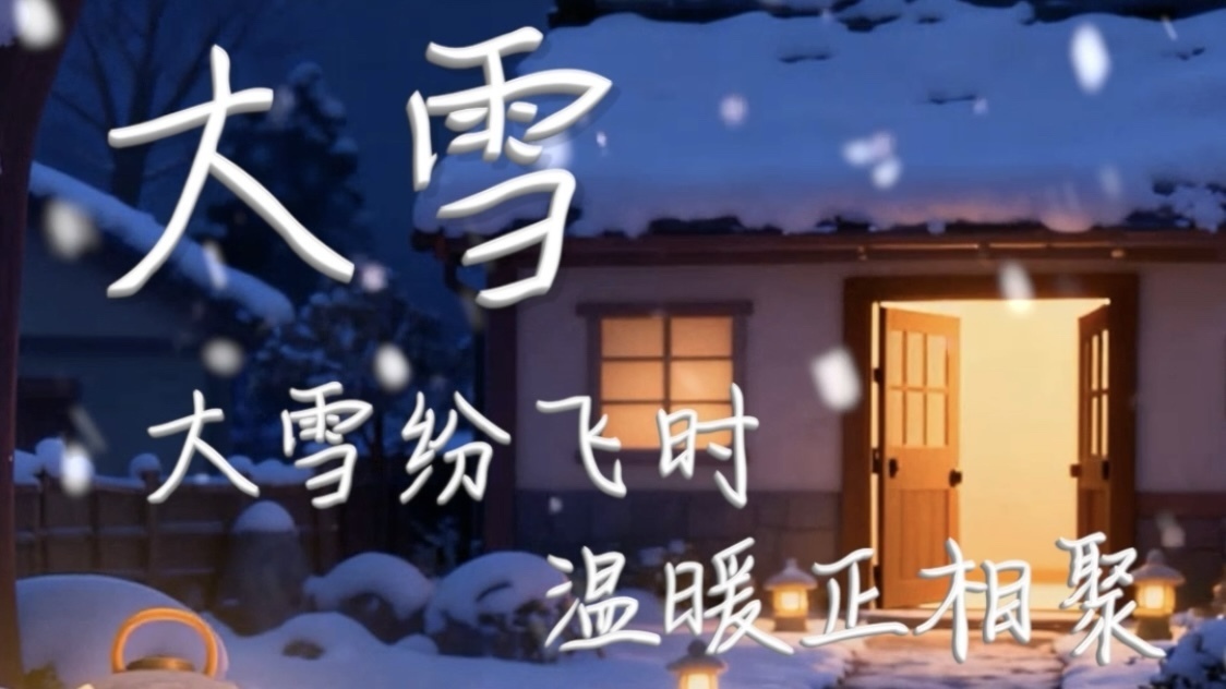 大雪纷飞时,温暖正相聚。 大雪纷飞时,温暖正相聚。