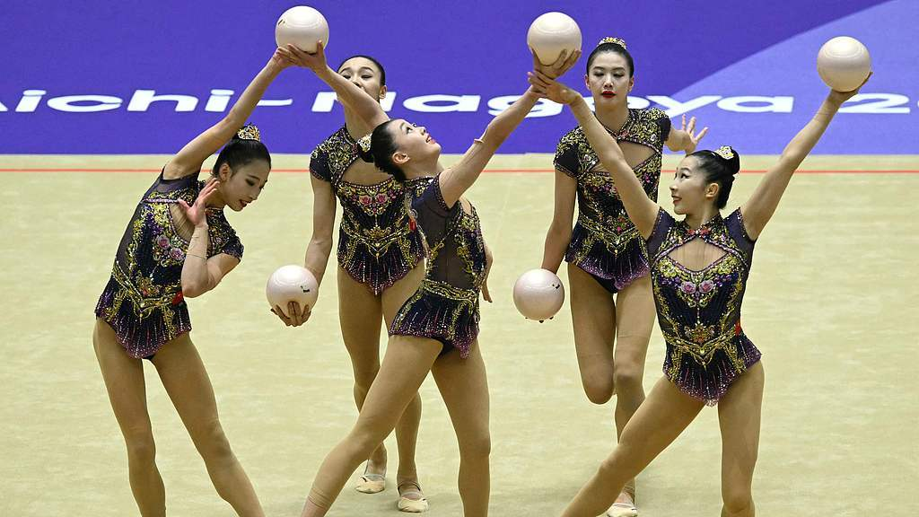 中国队夺得亚运会艺术体操女子集体全能金牌 中国队夺得亚运会艺术体操女子集体全能金牌