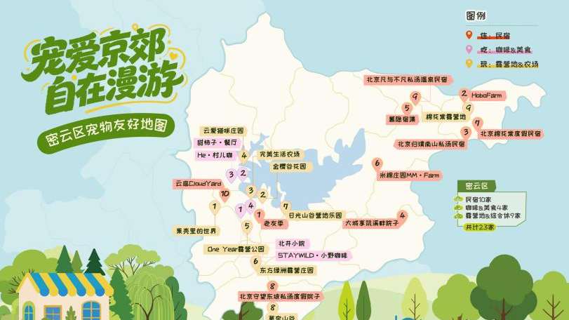 一图解锁京郊宠物友好点位！210处打卡地+10条主题线路，携宠出游不再愁