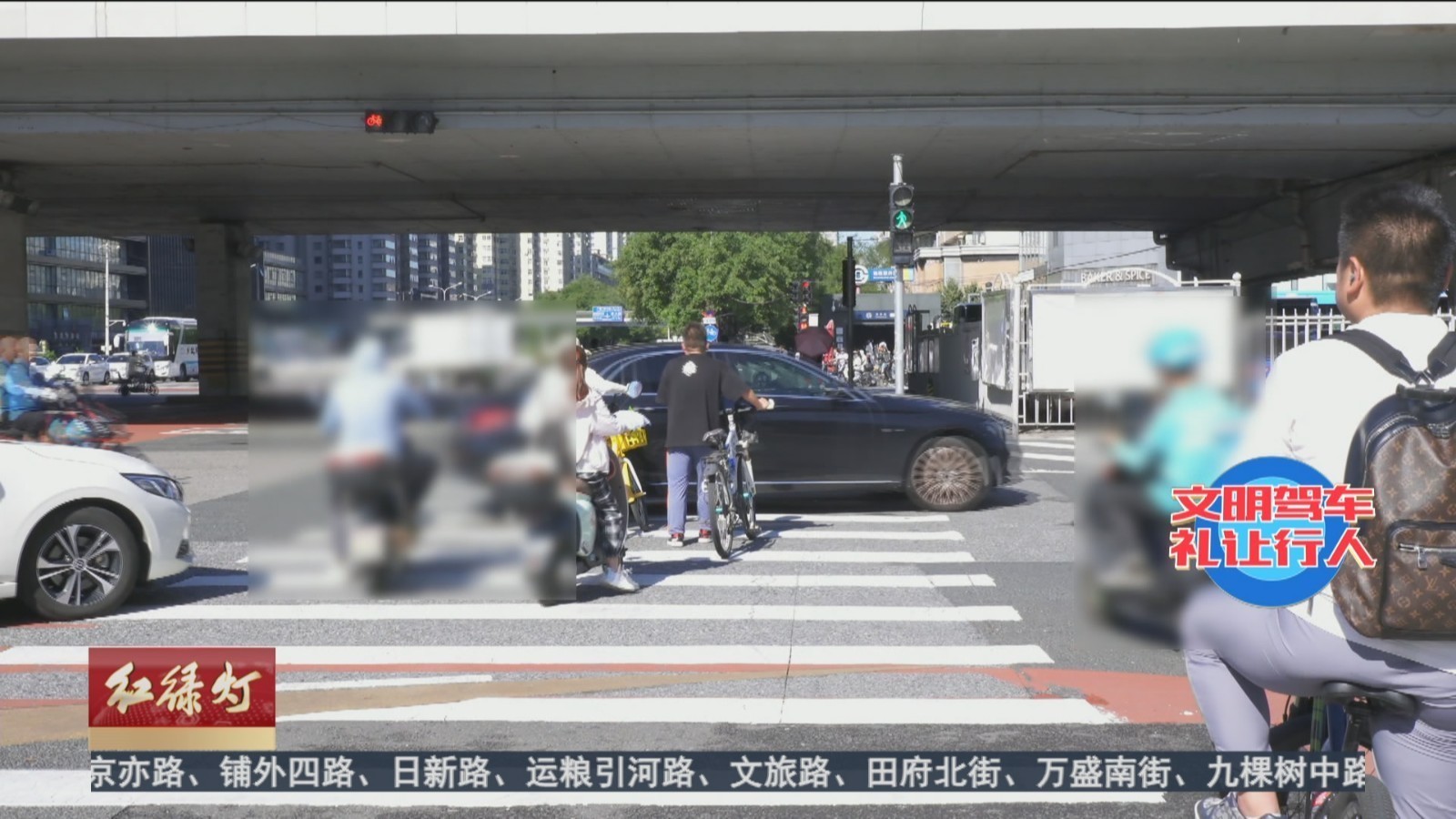 斑马线前拍拍看：最好的礼让是各行其道