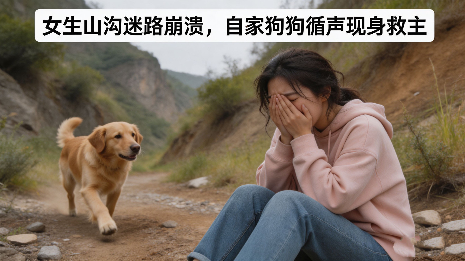 女生山沟迷路崩溃,自家狗狗循声现身救主 女生山沟迷路崩溃,自家狗狗循声现身救主