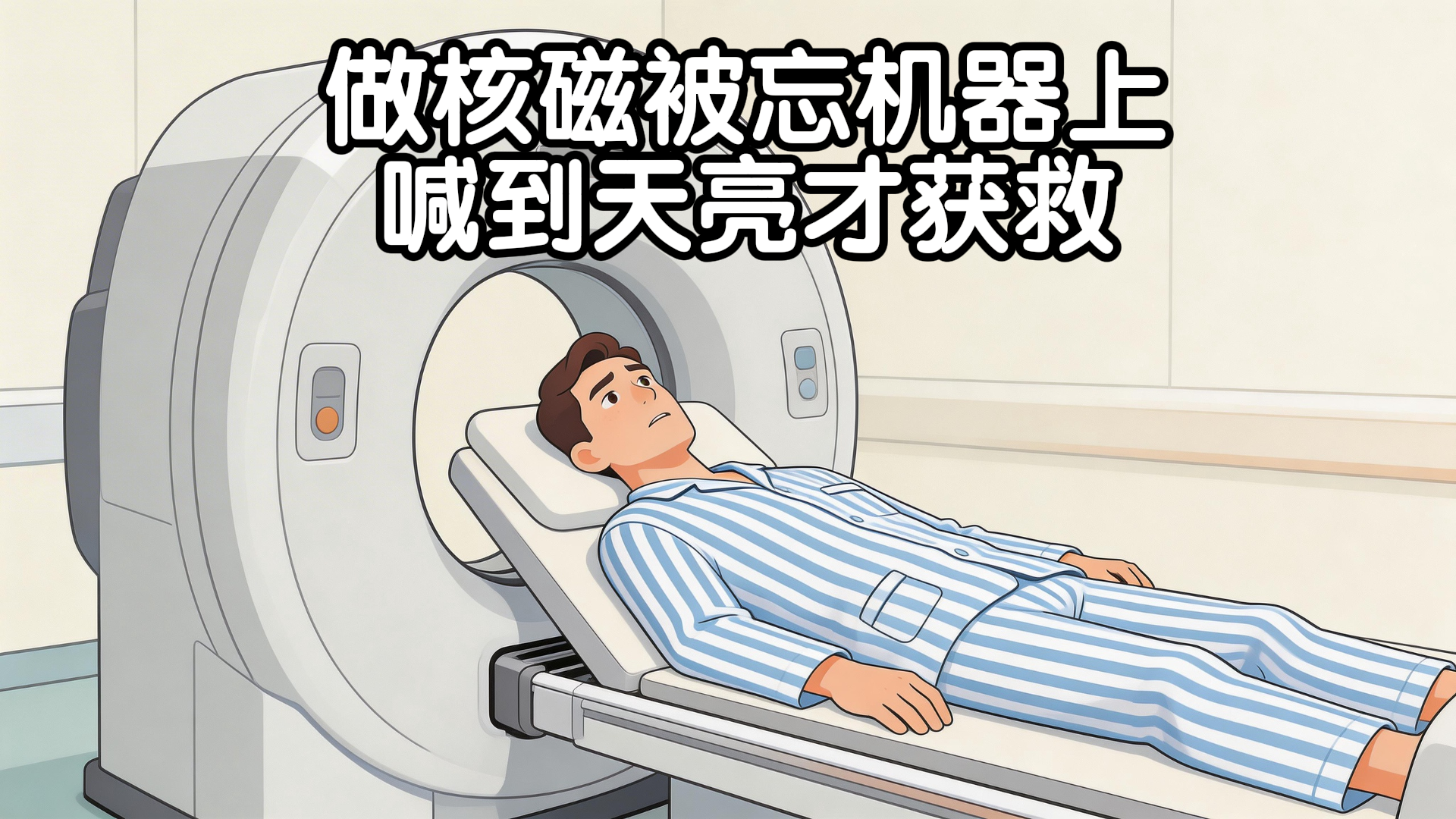 做核磁被忘机器上，喊到天亮才获救