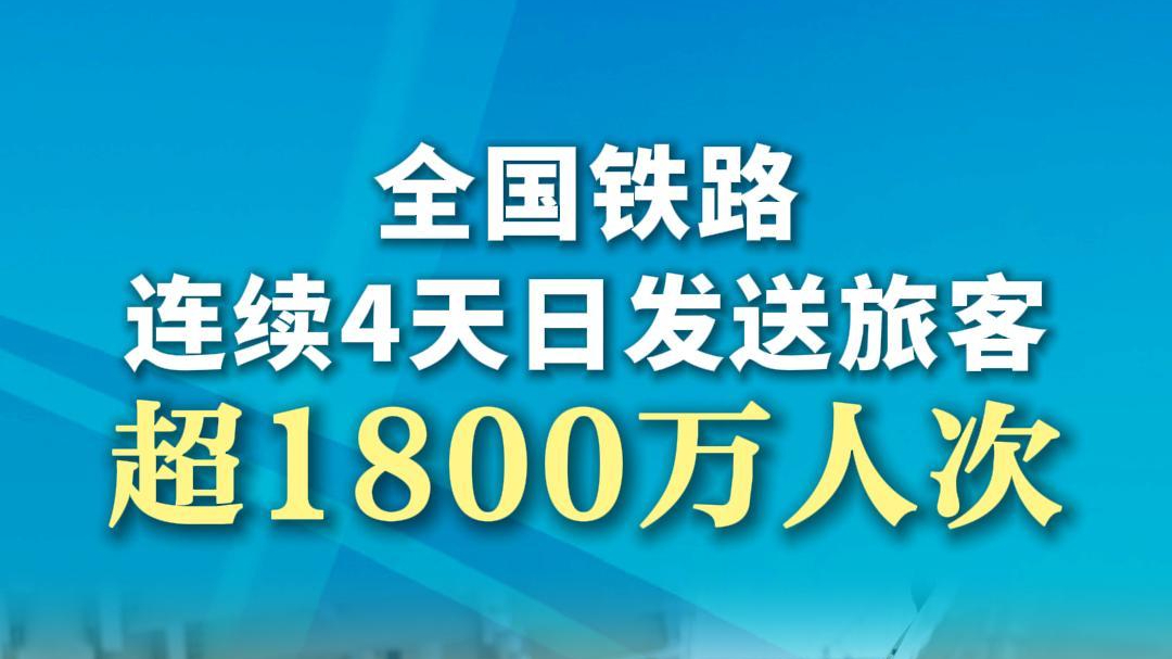 全国铁路连续4天日发送旅客超1800万人次