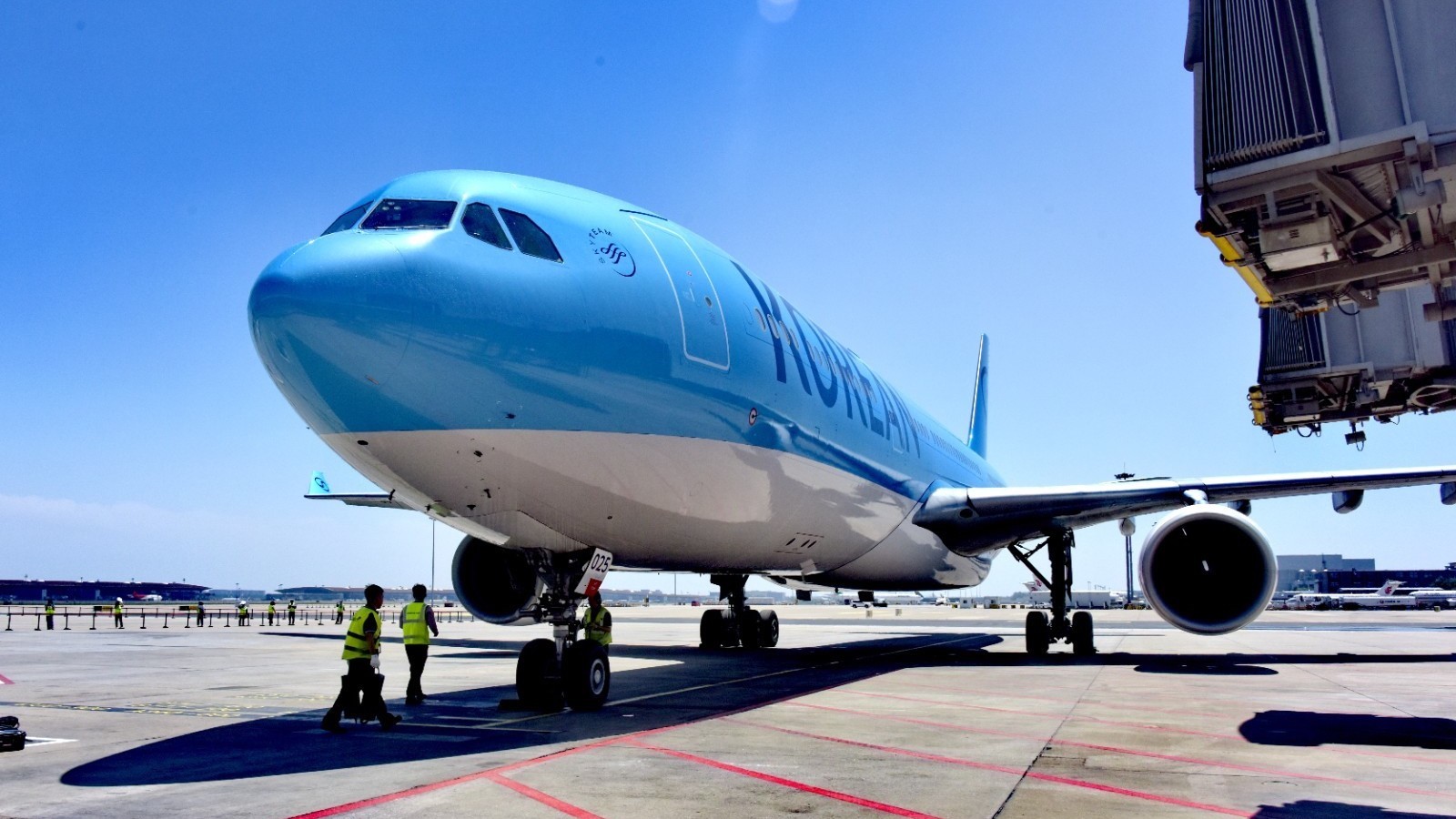 大韩航空新涂装飞机首飞北京首都国际机场 大韩航空新涂装飞机首飞北京首都国际机场