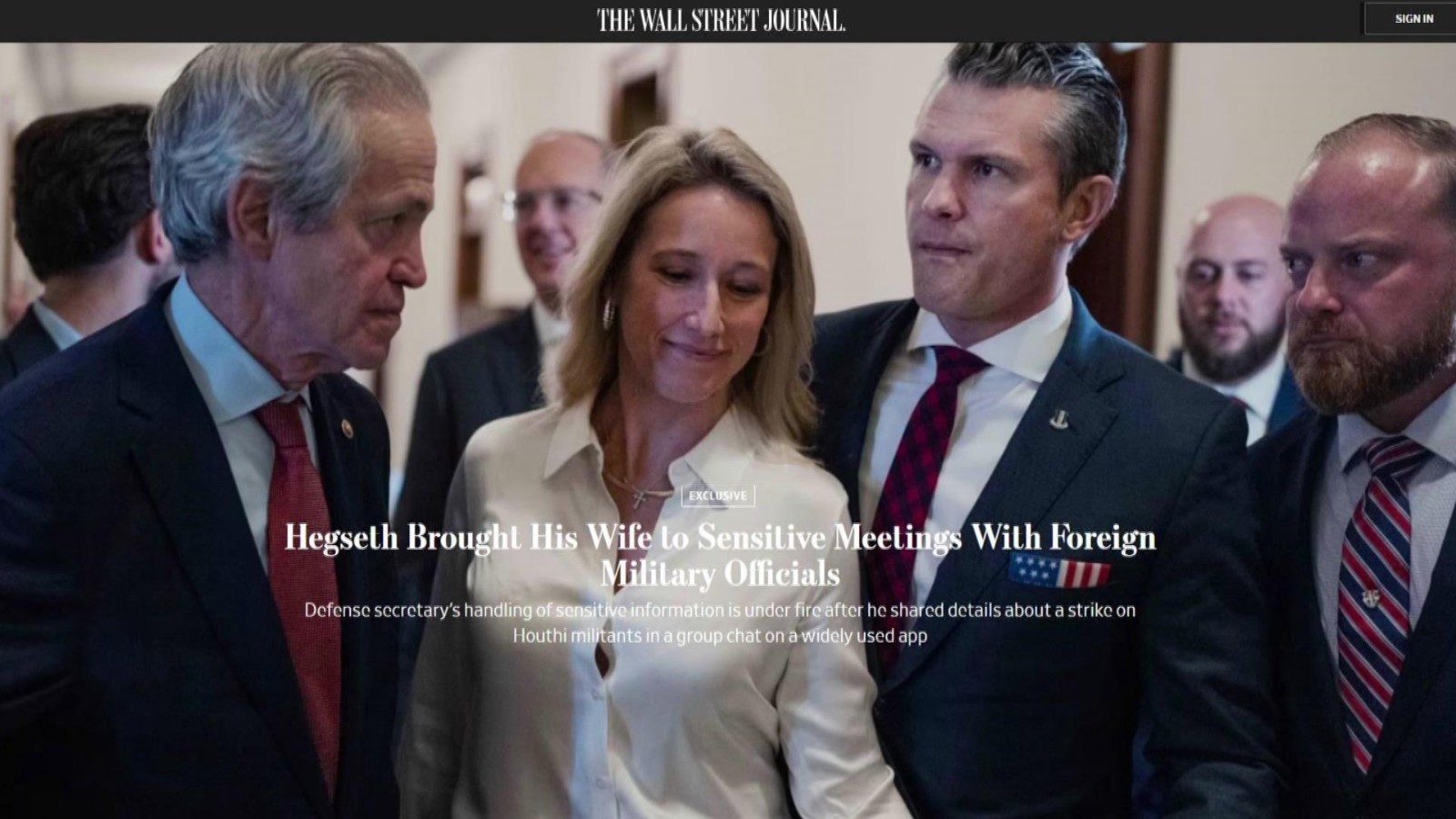 美媒披露国防部长携妻参加机密会议 美媒披露国防部长携妻参加机密会议