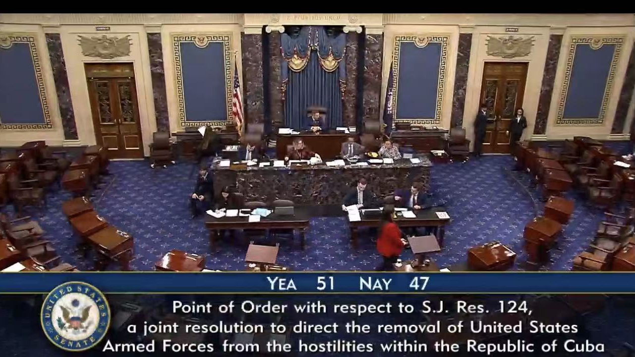 美国参议院否决限制特朗普对古巴动武的决议 美国参议院否决限制特朗普对古巴动武的决议