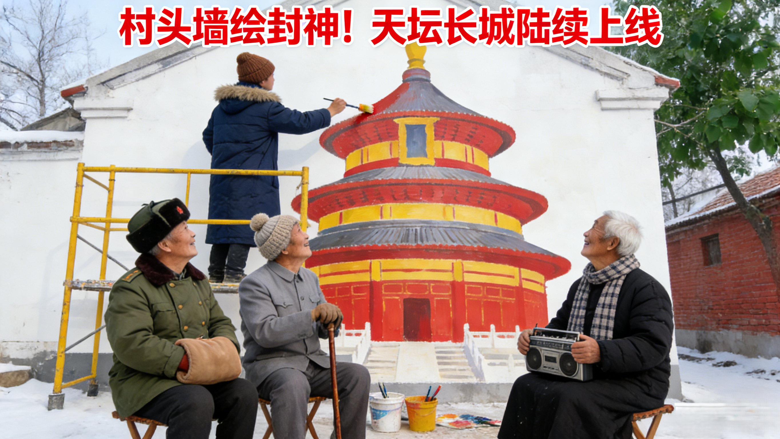 村头墙绘封神！天坛长城陆续上线