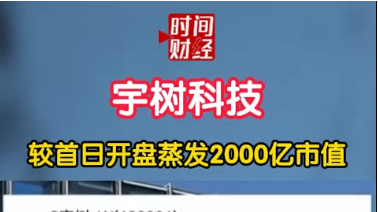 宇树科技 较首日开盘蒸发2000亿市值