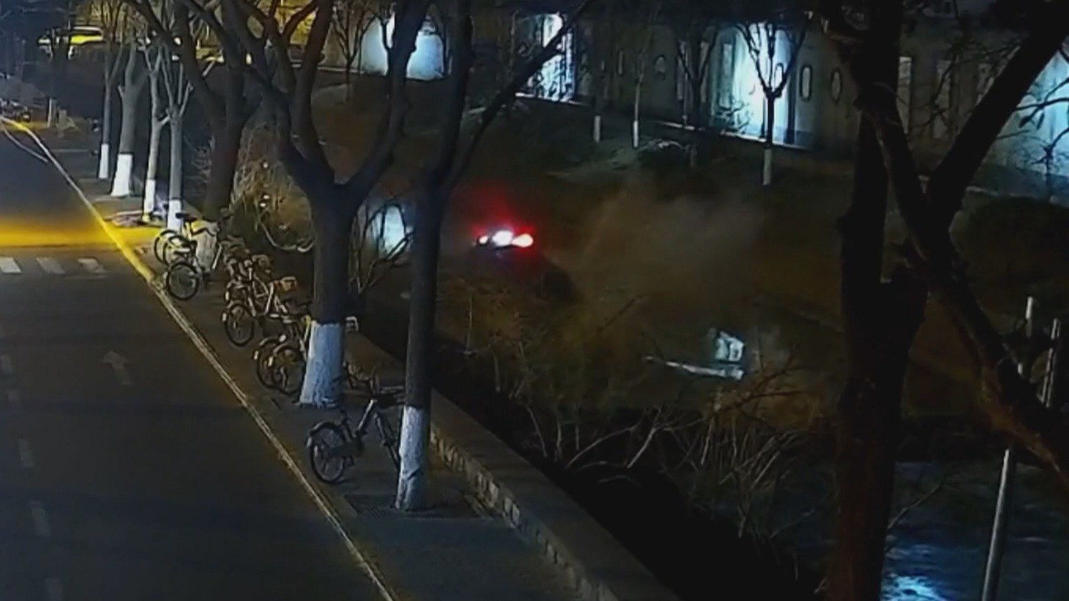 轿车失控坠河 海淀特警火速出击成功救援