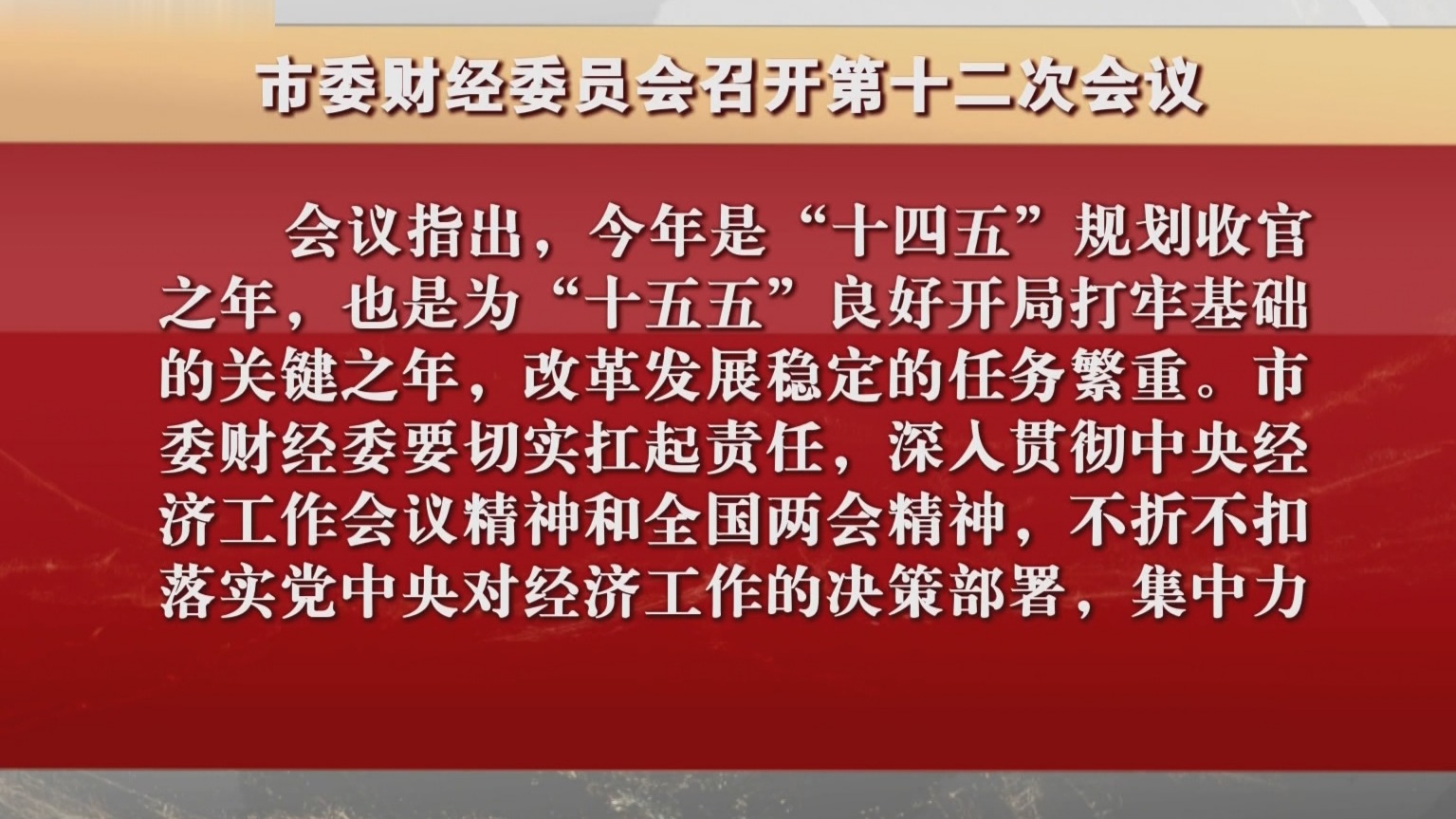 市委财经委员会召开第十二次会议