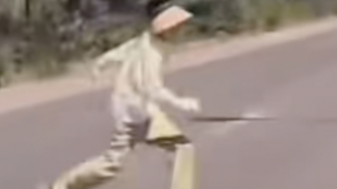 男孩突然从路边冲向马路险出意外