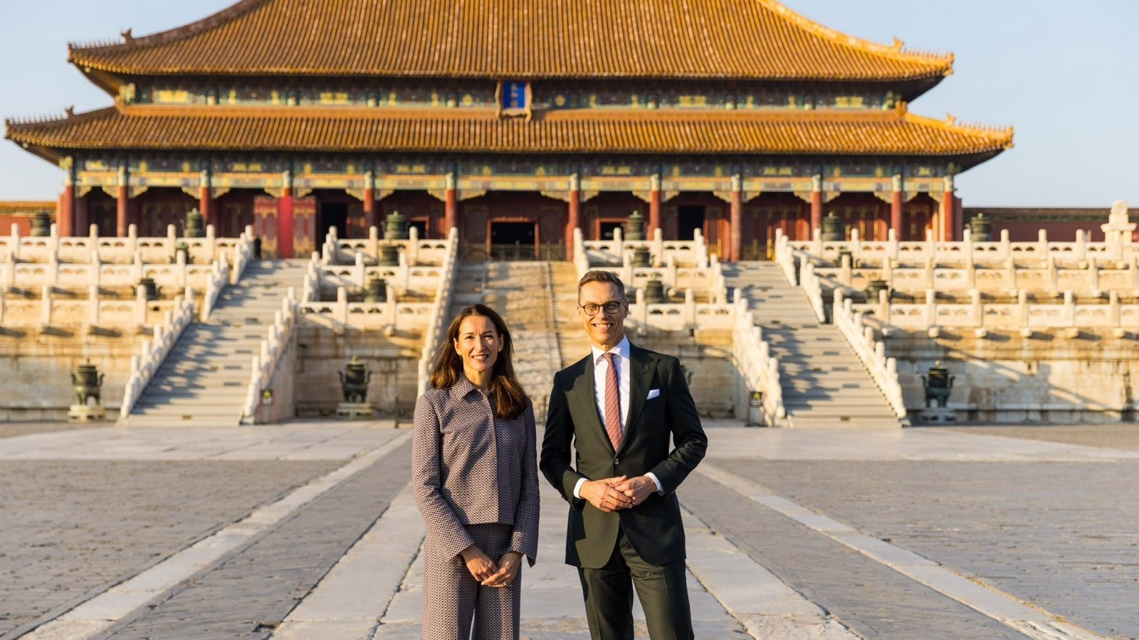 芬兰总统斯图布访华首日 与夫人一同游览故宫博物馆